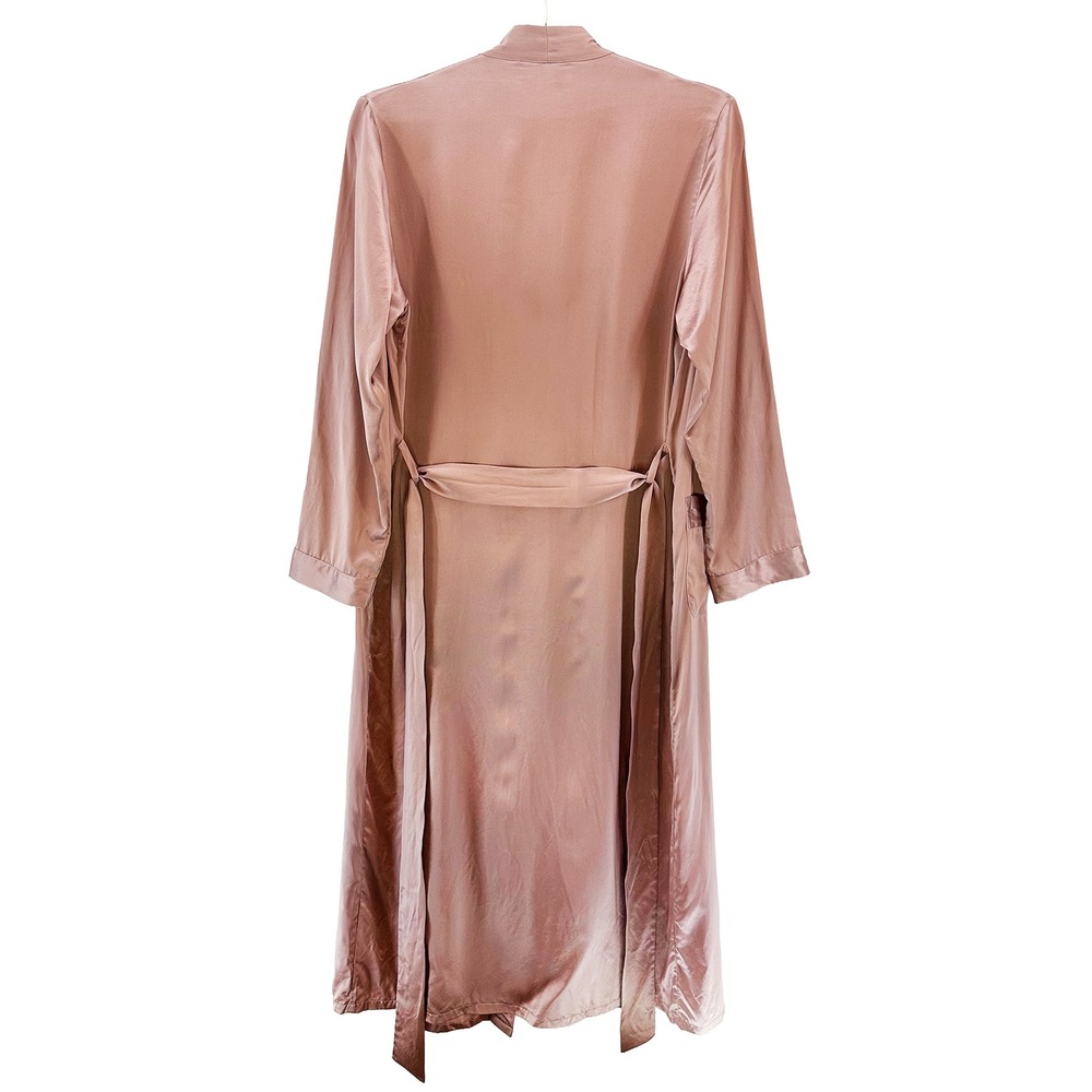 LILYSILK 100% Mulberry Silk Charmeuse Midi Robe • Small • mauve pink • luxury - Picture 4 of 10